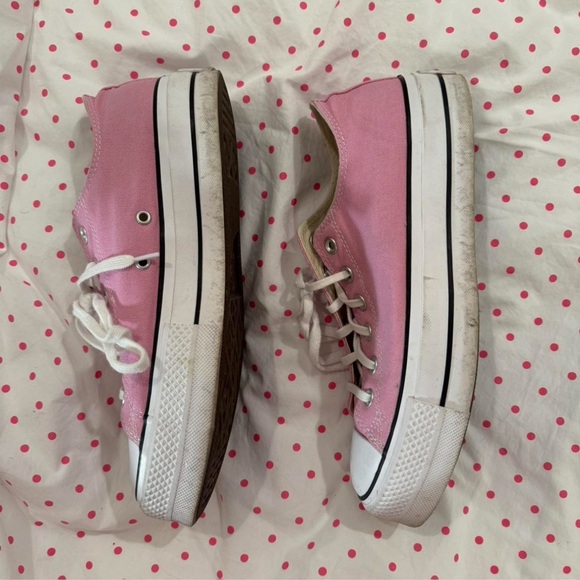Converse Pink Platform Lowtop Sneakers - Picture 2 of 3